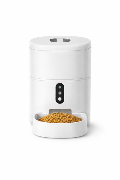 Distributeur intelligent de nourriture pour animaux avec caméra et interaction vocale – Distributeur automatique contrôlé par application (4 L, Wi-Fi)