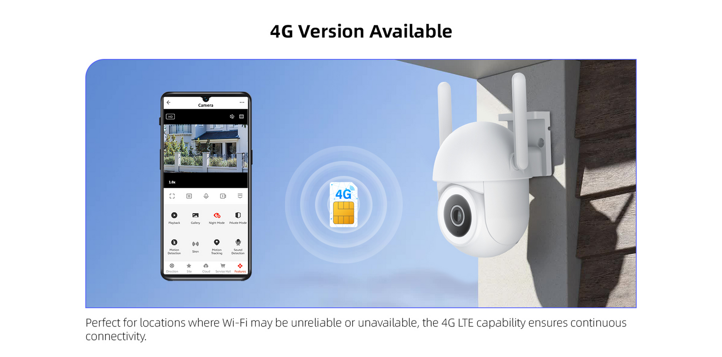 G12 Smart 2K Dome Security Camera – 4G LTE & Wi-Fi Outdoor Protection