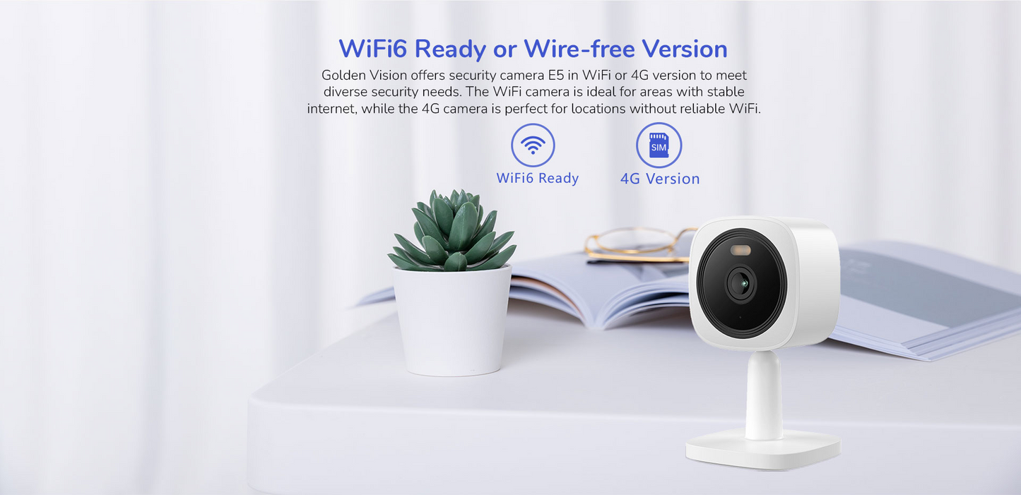Mini Indoor Smart Wi-Fi Camera (108° Wide Angle, Two-Way Audio, Night Vision)