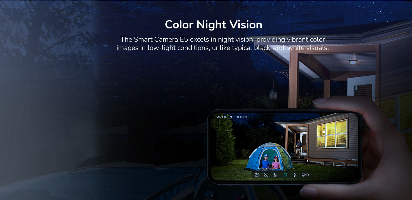 Mini Indoor Smart Wi-Fi Camera (108° Wide Angle, Two-Way Audio, Night Vision)